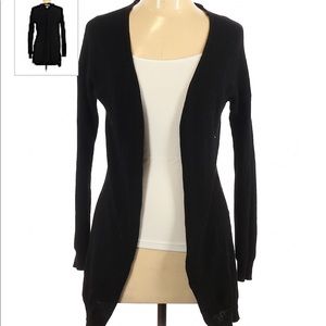 Black open cardigan